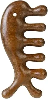 domoi 1 PCS Scalp Massager Comb Wood Brown Wooden Portable Wood Massage Tools for Face