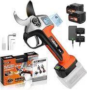 Electric Pruning Shears 35MM, Kebtek Professional Pruning Shears Battery Powered 18V Brushless Motor 2Pack 2AH Rechargeable Lithium Battery-LCD Display Screen (KTE35)