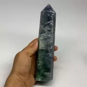 1.57 lbs, 6.4"x1.8"x1.7" Natural Fluorite Tower Obelisk Point Crystal, B29691