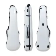 4/4 Violin Case Carbon Fiber with Handle,Straps Hard shell White Light Duarble