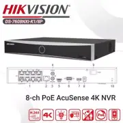 Hikvision DS-7608NXI-K1/8P AcuSense 12MP 8CH PoE NVR for Security Camera System