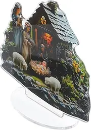 DECOMELODY Nativity Ornament Set Christmas Jesus Birth Christmas Figures Decorative Acrylic Set for