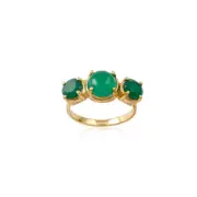 Celestia Sterling Silver Ring with Green Onyx - Shiny Finish Ring - Jewellery in Australia