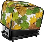 Leaves Toaster Cover 2 Slice Bread Machine Covers Waterproof Universal Size Kitchen Small Appliance Cover with Hang Loop, Dust and Fingerprint Protection