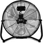 12 in. 3 Fan Speeds in Black Floor Fan with Built-in Carry Handle for Warehouse,