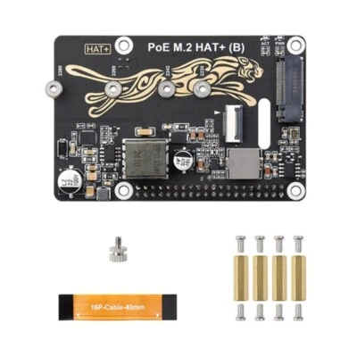 PCIe M.2 Adapter For RPi 5 Supports NVMe Power over Ethernet Function Fast Speed