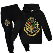 Harry Potter Tracksuit Set Kids Hoodie Hooded Sweatshirt Top Jogging Pants Bottoms Boys Girls Casual Outfits -NMAOV Black 9-10 Years