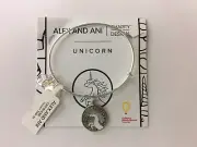 Alex and Ani Unicorn Bangle Bracelet Shiny Silver Charm New with Tags BOX Card