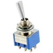 NEW Mini Toggle Switch ON-OFF-ON 3-way DPDT for Guitar/Bass, Japan Made - CHROME