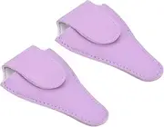 uxcell 4.5"x2.6" Embroidery Scissors Sheath, 2 Pack PU Leather Nail Cuticle Scissor Cover Small Pointed Nippers Scissors Protective Case, Purple