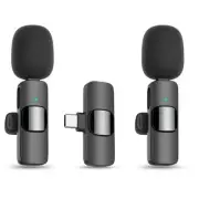 Wireless Lavalier Lapel Microphone – 2 Pack Bluetooth Clip-on Mics