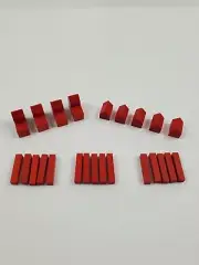 Settlers Catan Full Set Red Settlements Cities Roads Replacement Parts Pieces