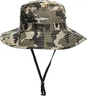 [JowTreex] Boys Camo Sun-Bucket-Hat Summer Outdoor Safari Fishing-Hat Boonie-Cap for Big Kids 7-14Yrs