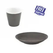 6x Espresso Cup & Saucer Slate Grey 90mL Bevande Expressso Coffee Cups Babychino