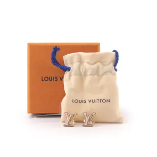 LV LV ICONIC LOGO 金屬及琺瑯針式耳環(粉色) M01136