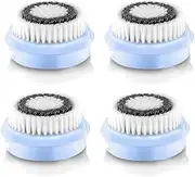 Asopetch 4Pack Facial Cleansing Brush Heads Replacement, Facial Cleansing Brush Heads, Exfoliator Facial Brush Heads, for Acne Prone, Clogged, Enlarged Pore, Deep Pore Sensitive Skins (Black)