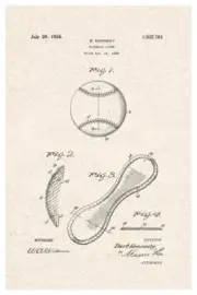 Baseball Cover 1924 Official Patent Diagram Poster 24x36 inch