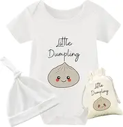 YSCULBUTOL Baby Twins Bodysuit Funny Ramen Outfit Noodle Funny Romper Baby Costume Jumpsuit Hat Bags