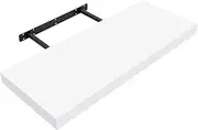 Anika Floating Shelf / 3 Separate Sizes & 4 Colour Options / 3.8cm Thick Hollowboard/Bedroom/Kitchen/Living Room/Office (White, 60cm)