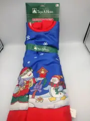 Vintage Kmart Trim A Home 48" Snowman satin Christmas tree skirt NEW