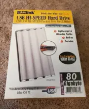 NEW - BUSLINK Disk-On-The-Go Lite USB Pocket Size 80GB External Hard Drive