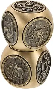 ORFOFE 2pcs Vintage Metal Dice Toy Office Desk Unique Spinner Dice Cool Dice Gadget Unique Antique Handheld Toy Ideal For Gaming And Party