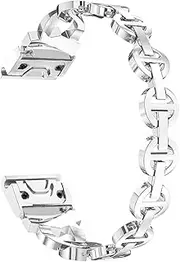 ahayo Bling Alloy Watch Strap for Garmin Fenix 7S / Fenix 6S / Fenix 5S, 20mm Quick Release Fit Metal Alloy with Bling Crystal Women Wristband Compatible with Garmin Descent Mk2S