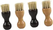 Healeved 4pcs Multifunctional Shoe Brush Brush Shine Shoe Cleaner Washing Soft Suede Cleaning Cleaner Bristle Hair Black