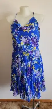 Review Ladies RE19DR218 Blue Wild Iris Sleeveless Dress Size 14 New