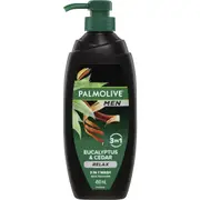 Palmolive Men'S Body Wash Shower Gel 3 In 1 Eucalyptus & Cedar 450mL