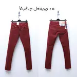 義大利製NUDIE JEANS THIN FINN SKINNY FIT ICON RED W31 L32