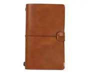 Traveler Journal Diary Loose-leaf Notebook Pen Holder Record Book Stationery-Brown S