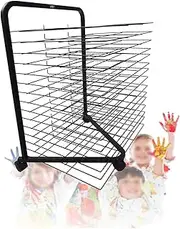 Art Drying Easel,Mobile Drying Rack,Wire Mesh Magazine Drying Board,Art School and Studio Work Storage Rack,for Creative Studios,Classrooms(25 Layers)