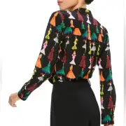 NWT Alice + Olivia WIilla Staceface Silk Blouse XS