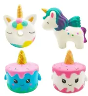 Vanely 4Pcs Slow Rising Jumbo Squishies Narwhale Cake,Uincorn Cake,Unicorn...