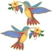 Operitacx 2pcs Decorative Bird Patches for Clothes DIY Applique Embroidery Patches Decorative for Jackets Coats Shirts and Pants Easy to Use for Repair and Decoration