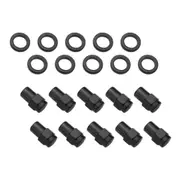 Wheel Lug Nut Kit Black 002 Streetpro Mag Length 1.56 7/16 .700 shank Set of 10
