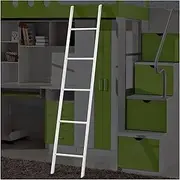 Extra Tall Elevated Bed Ladder - Floor Standing & Hooks, Motorhomes Trailer Metal Ladder, Bunk Ladder for Kids Adults, School Dormitory RVs (Color : White, Size : 61"/155cm/5ft Tal