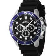 Invicta Men's Watch Pro Diver Quartz Chrono Black Silicone Rubber Strap 46079