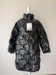 LOVE MOSCHINO Black Polyester Puffer Jackets & Coat Women’s Size 46 US10 / UK14