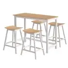 Bar Table and Stools Set Dining Desk Solid Wood Kitchen Chairs Cafe Pub Artiss