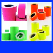 FLUORO FLURO PRICING PRICE TAG GUN LABEL ROLLS MX-5500 PINK YELLOW GREEN ORANGE