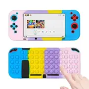 For Nintendo Switch Silicone Case Fidget Toy for Switch Games Cover Soft Kawaii Shell for Girls Boys Kids Cases for Switch Controllers (Color Bubble)
