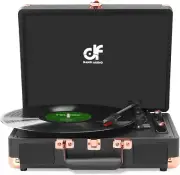 Record Player with Built-in 2 Speakers Vintage 3-Speed Portable Bluetooth