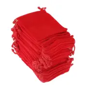 50X Velvet Drawstring Velour Gift Pouches Ring Jewelry Bag Wedding Favors Red