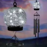Wind Chimes Outdoor Solar Lights, 42 Inch Large Sympathy Chime 15 Cool White ...