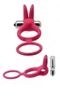 Silicone Double Cock Ring Vibrating Clit Delay Phallic Ring