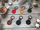 Leather Holder Storage Case Protective Cover with Keychain for Apple AirTags