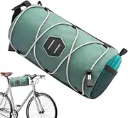 Motorcycle Handlebar Bag - Handlebar Cycling Pack,Cylinder Storage with Reflective Strips, Portable Tool Carrying Case for Outdoor Adventures