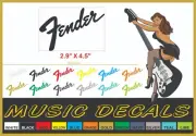 4.5" will fit FENDER Guitar case music amplifer AMP logo car vinyl decal sticker